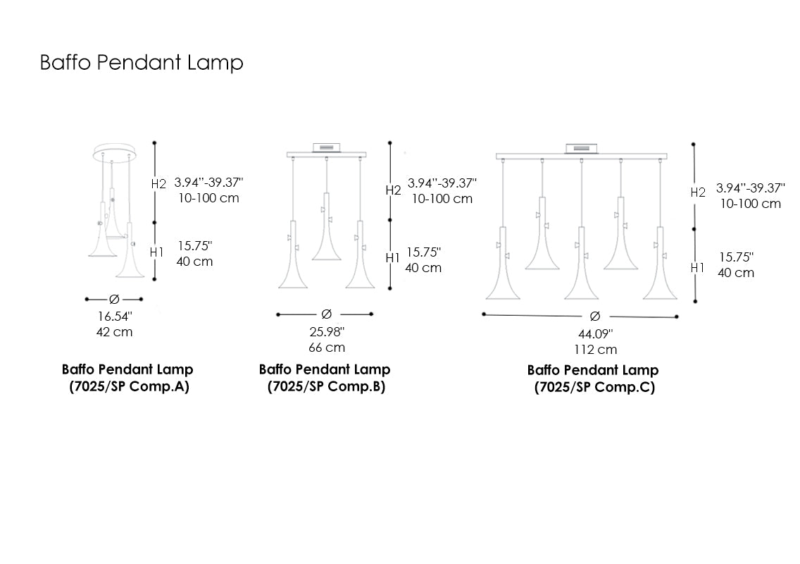 Baffo Pendant Lamp 7025/SG