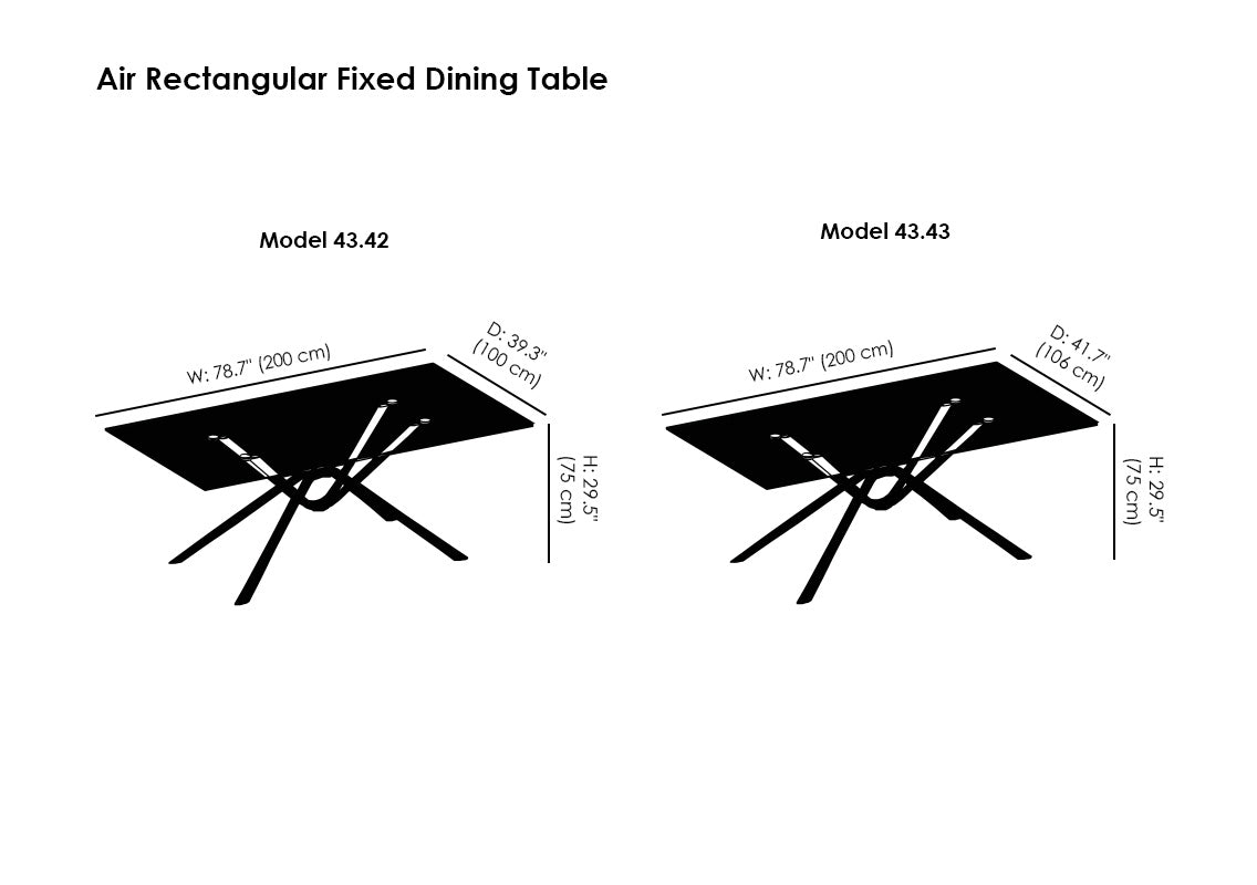 Air Rectangular Fixed Dining Table