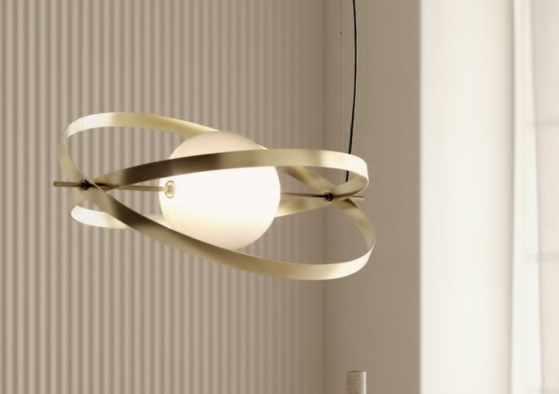Papillon Pendant Lamp With Gold Metal Frame (Quick Ship)