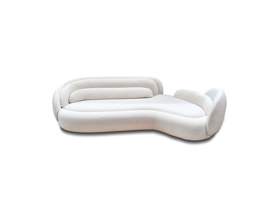 Peonia 114" Sofa In White Acacia 01 Fabric (Quick Ship)