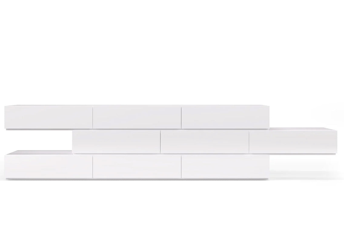 modern white lacquer dresser People 9-Drawer Dresser In White Matte Lacquer (Quick Ship)