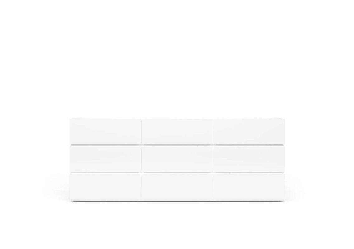 People 9-Drawer Dresser In White Matte Lacquer (Quick Ship)
