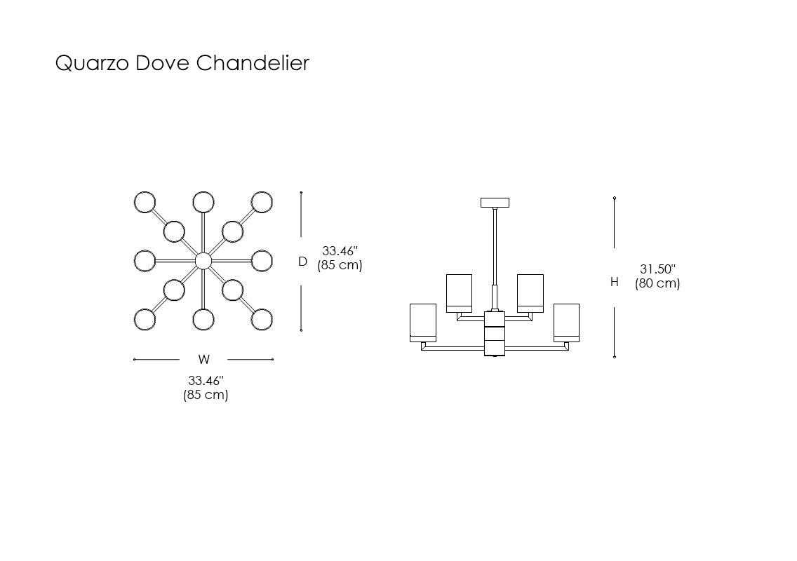 Quarzo Dove Chandelier