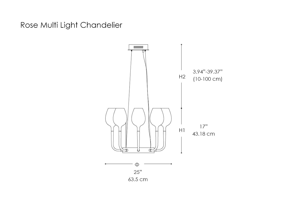Rose Multi Light Chandelier