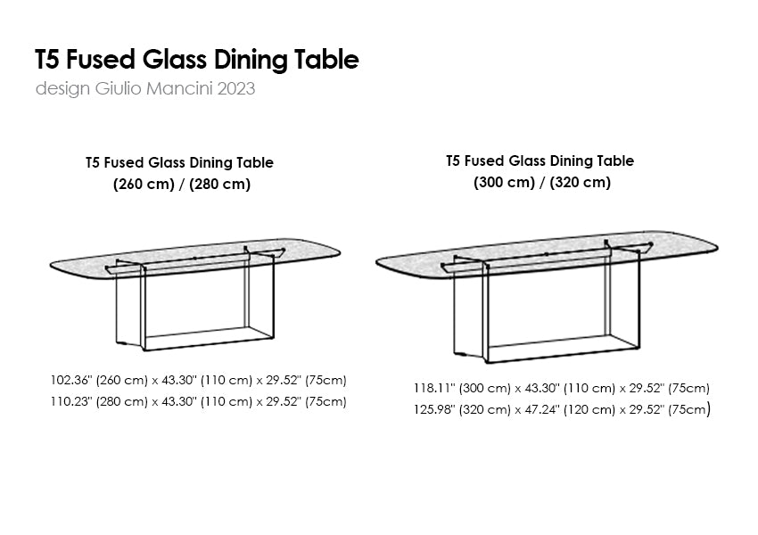 T5 Fused Glass Dining Table