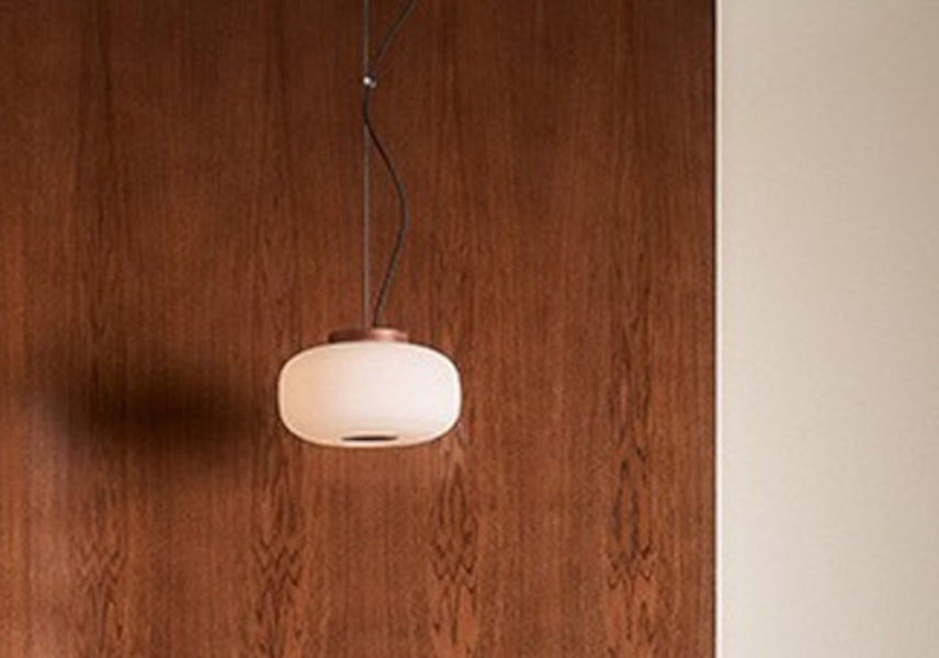 Misko S15 Walnut Suspended Lamp (Quick Ship)