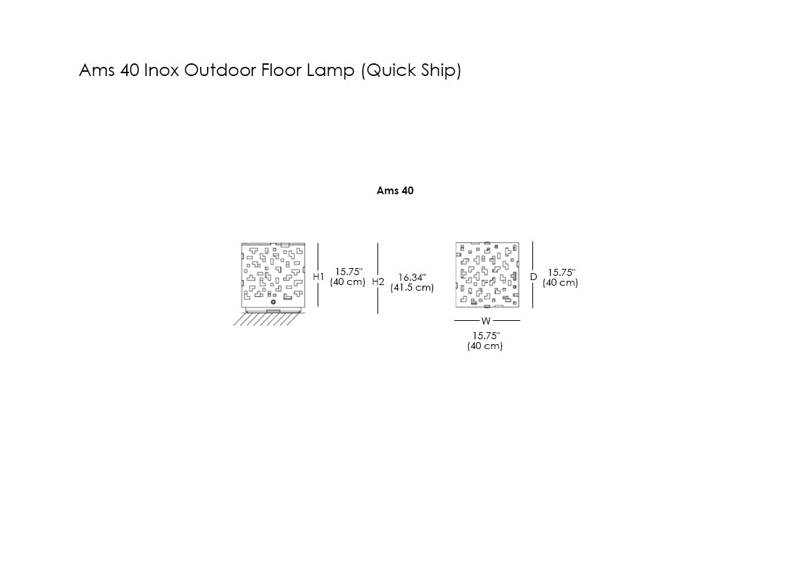Ams 40 Inox Outdoor Floor Lamp (Quick Ship)