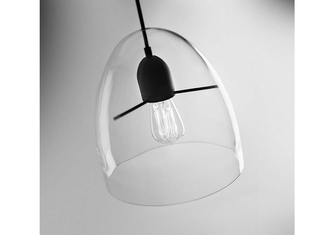Centra S1 In Transparent - Black Shade Suspended Lamp (Quick Ship)