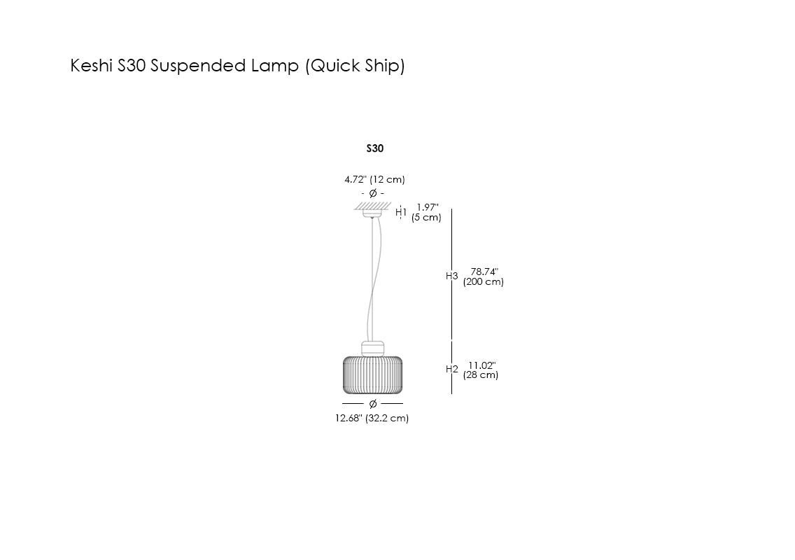 Keshi S30 Suspended Lamp (Quick Ship)