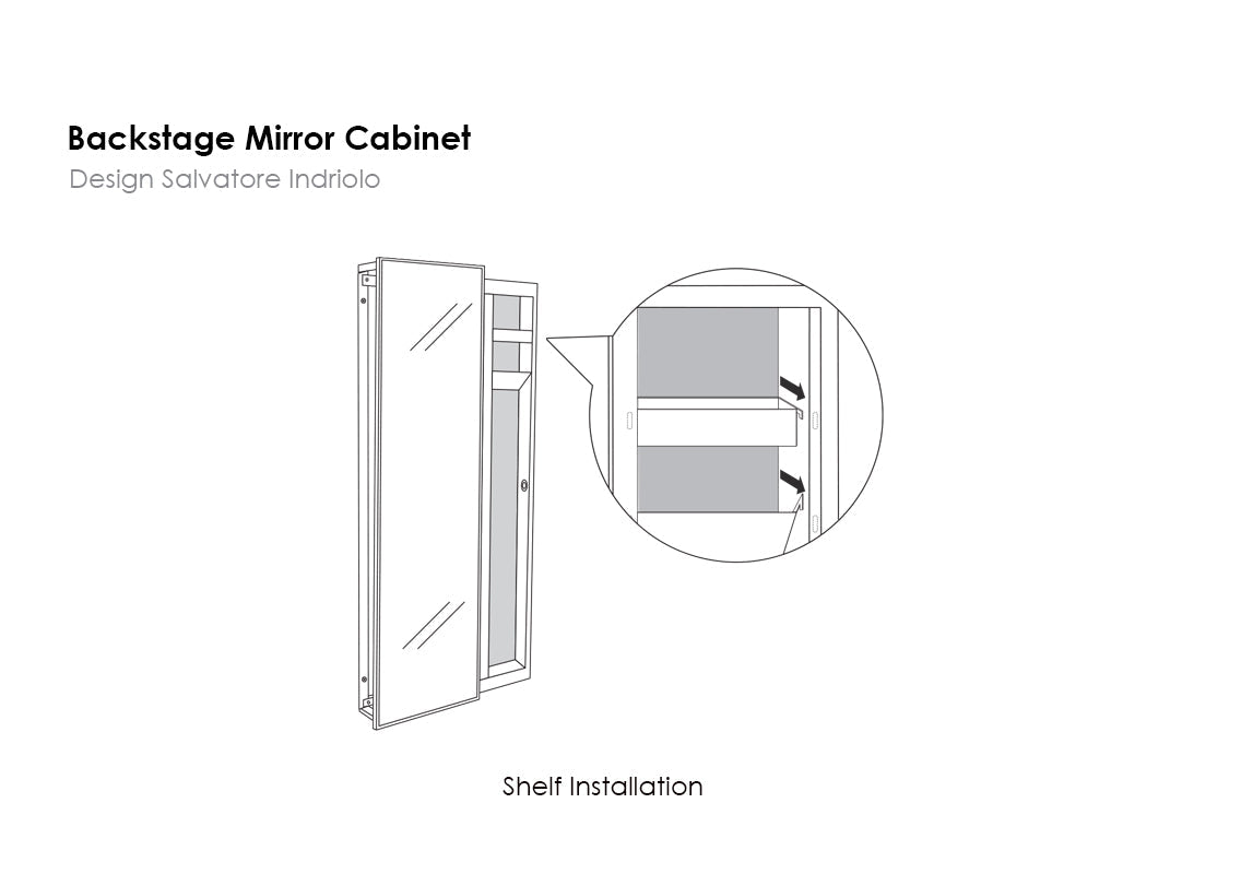 Backstage Mirror Cabinet with Shelves & Shoe Storage