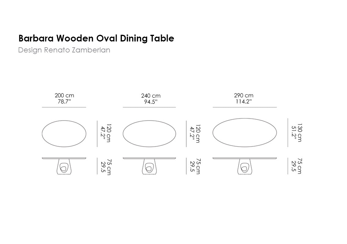 Barbara Wooden Oval Dining Table