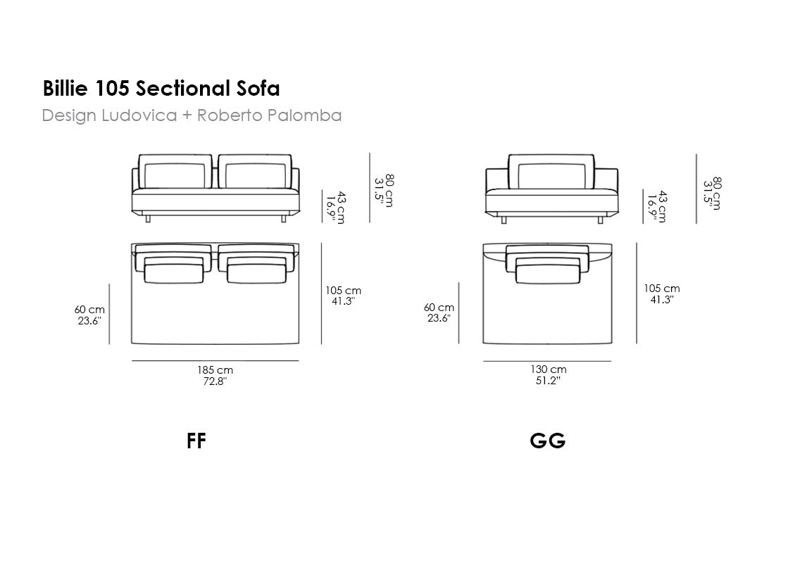Billie 105 Sectional Sofas