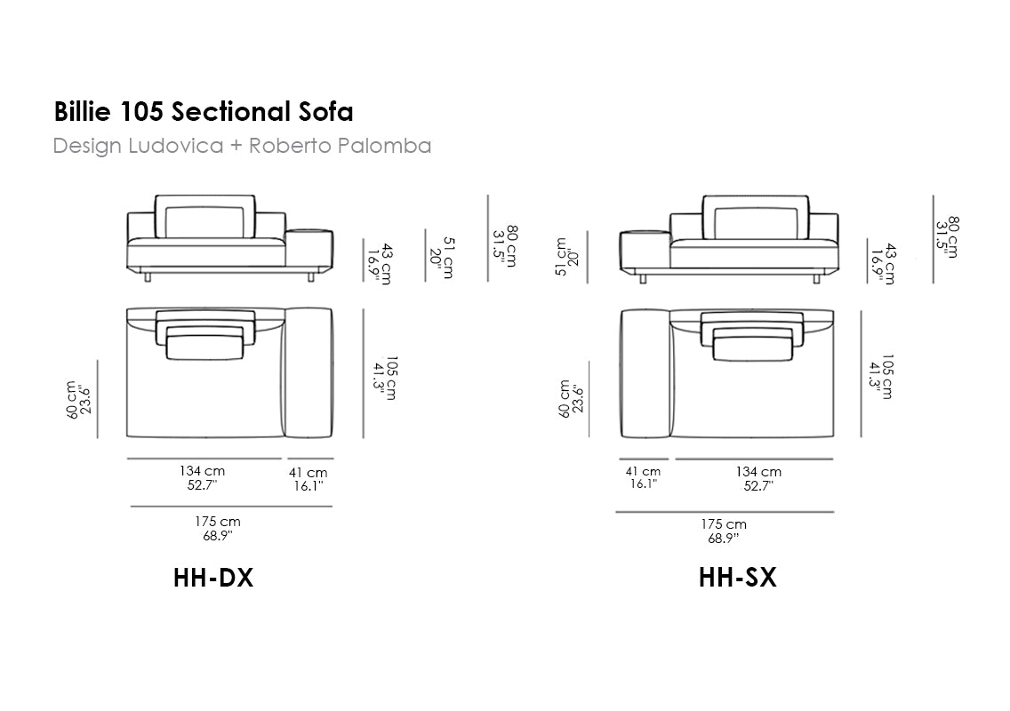 Billie 105 Sectional Sofas
