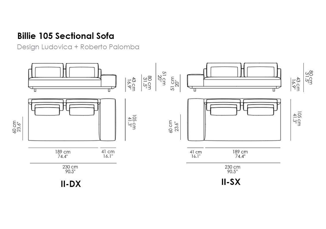 Billie 105 Sectional Sofas