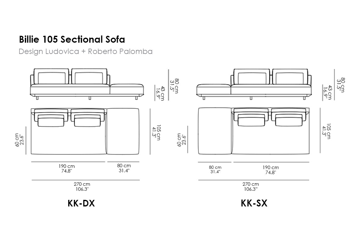 Billie 105 Sectional Sofas