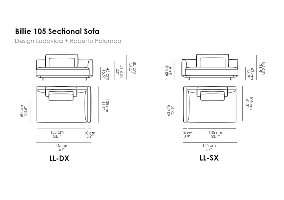 Billie 105 Sectional Sofas