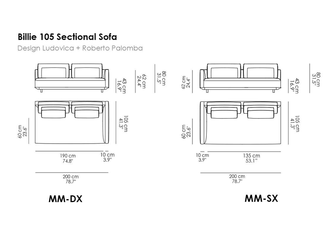 Billie 105 Sectional Sofas