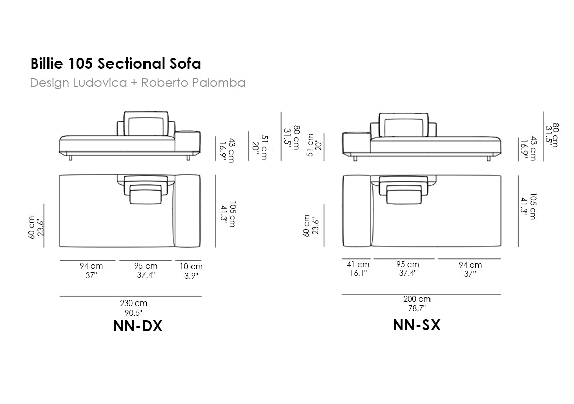 Billie 105 Sectional Sofas