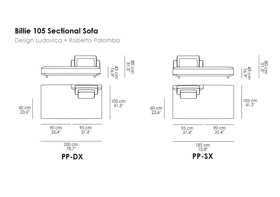 Billie 105 Sectional Sofas