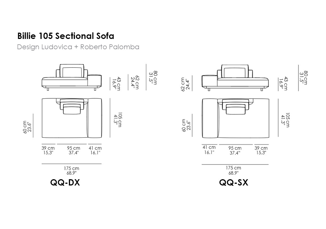 Billie 105 Sectional Sofas