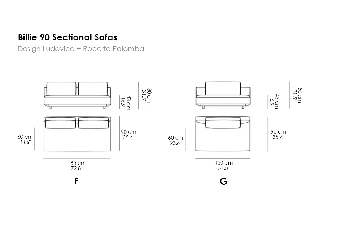 Billie 90 Sectional Sofas