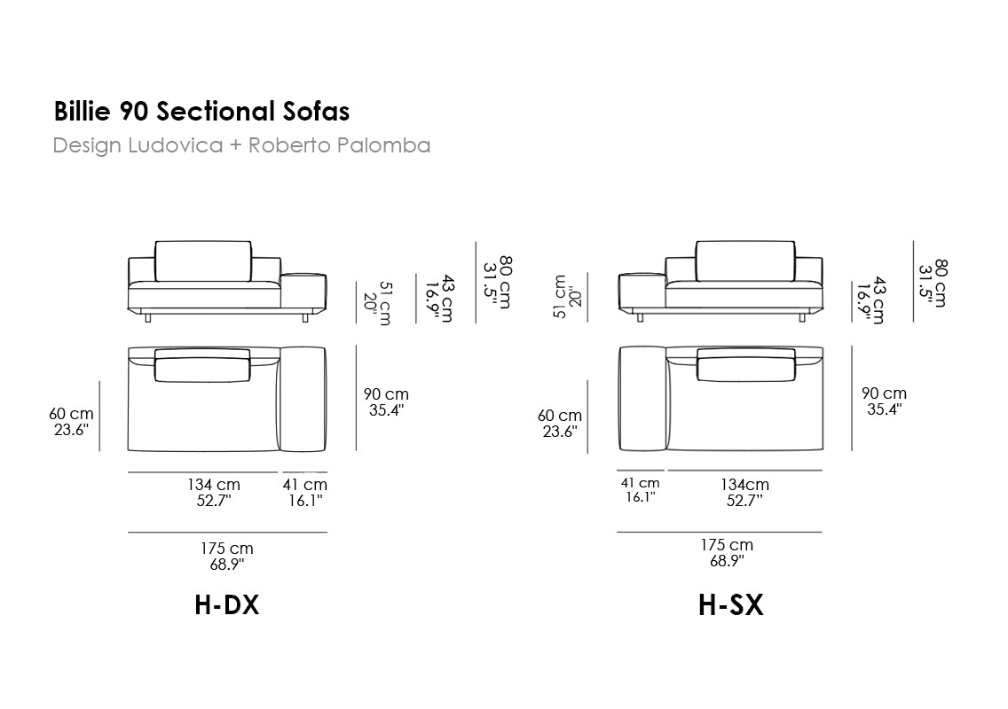 Billie 90 Sectional Sofas