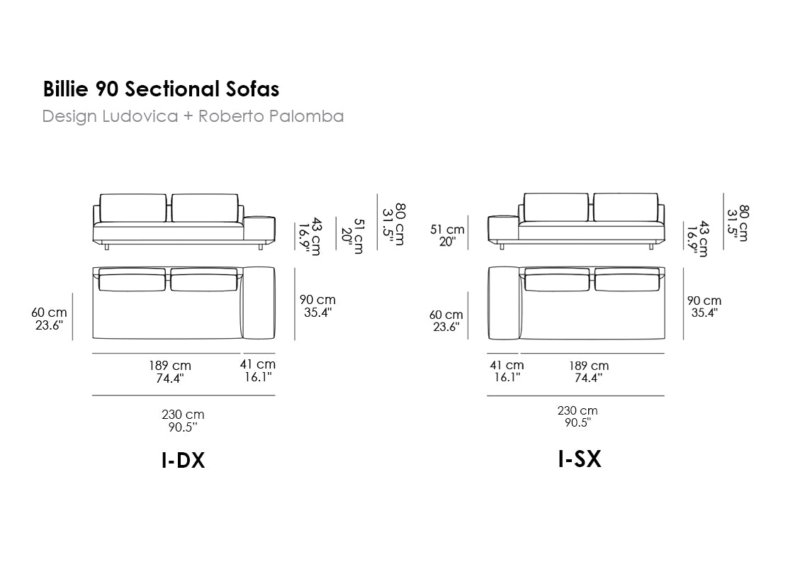 Billie 90 Sectional Sofas