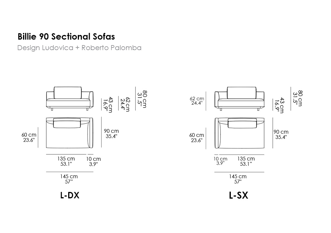 Billie 90 Sectional Sofas