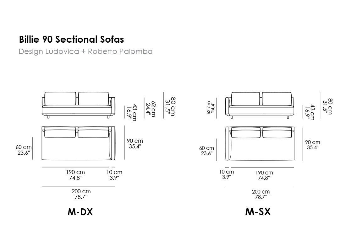 Billie 90 Sectional Sofas