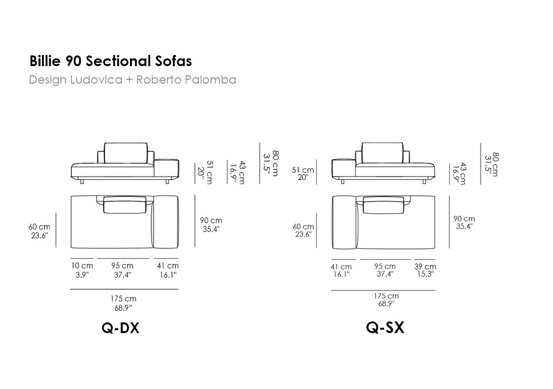 Billie 90 Sectional Sofas