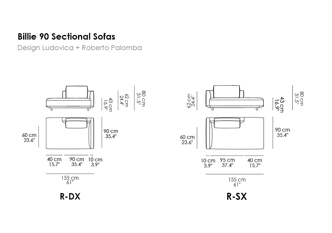 Billie 90 Sectional Sofas