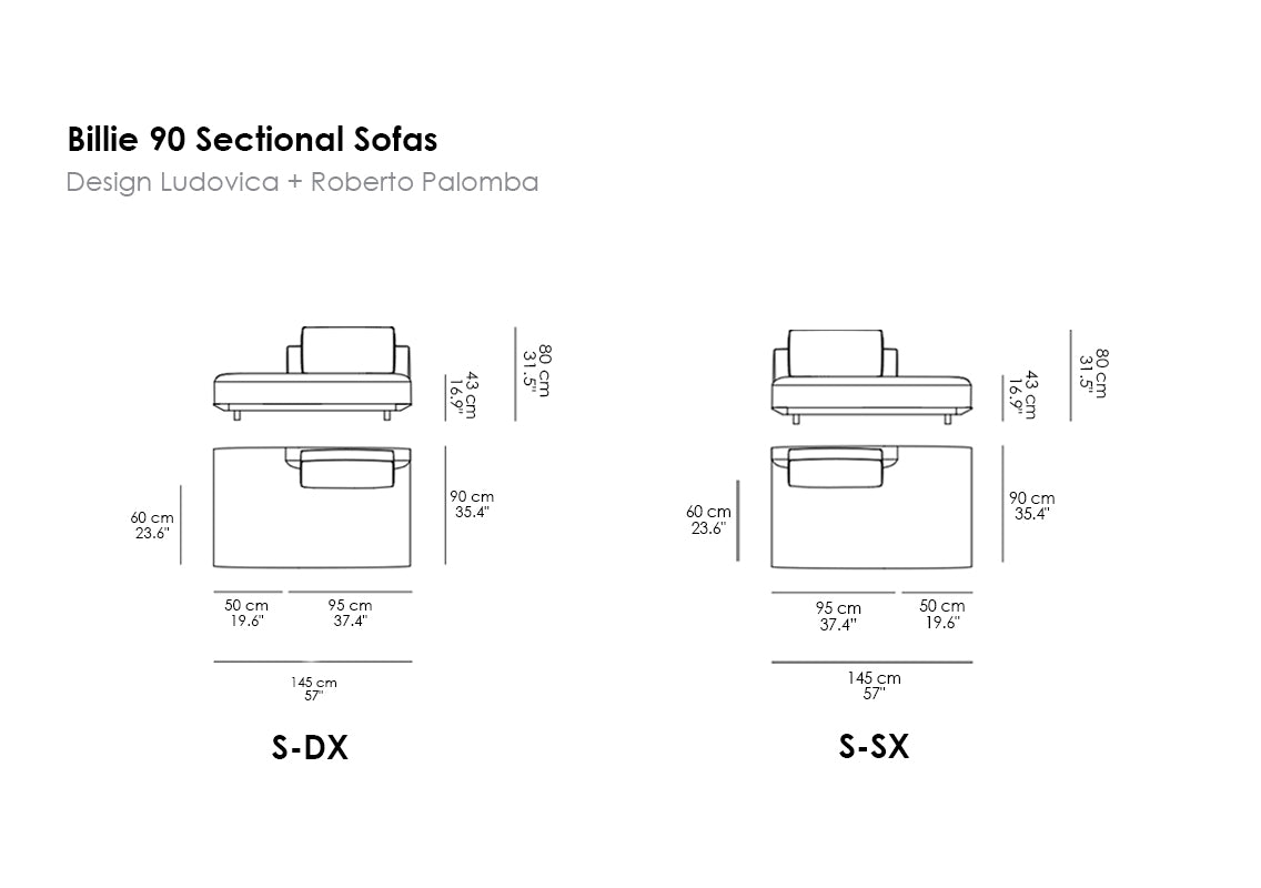 Billie 90 Sectional Sofas