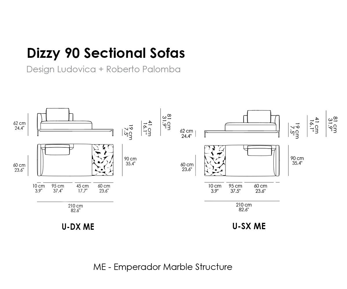 Dizzy 90 Sectional Sofas