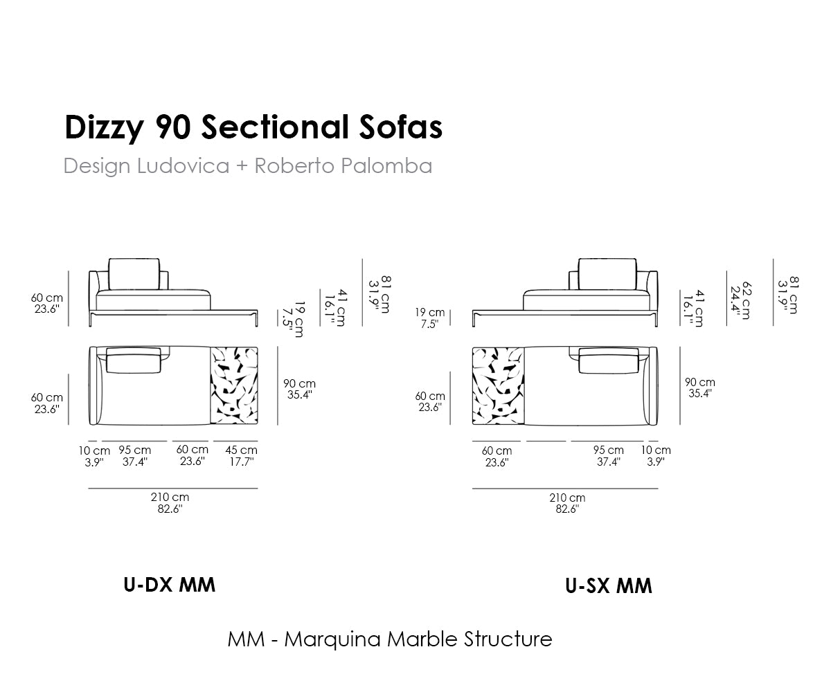 Dizzy 90 Sectional Sofas