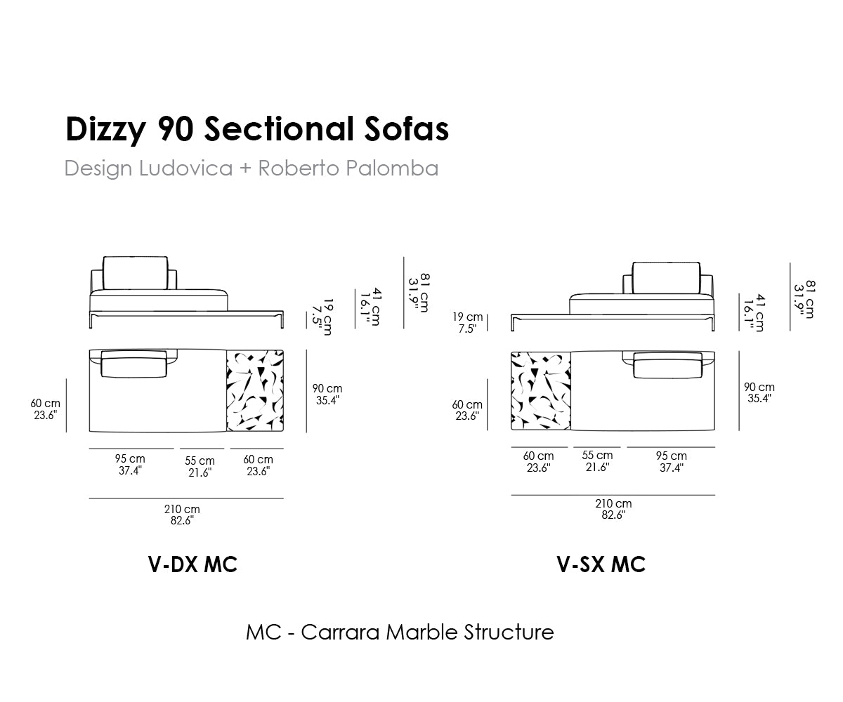 Dizzy 90 Sectional Sofas