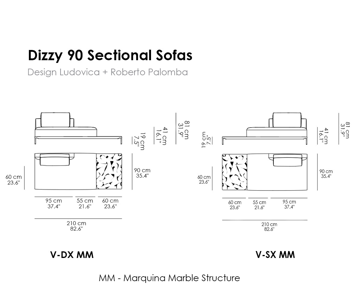 Dizzy 90 Sectional Sofas