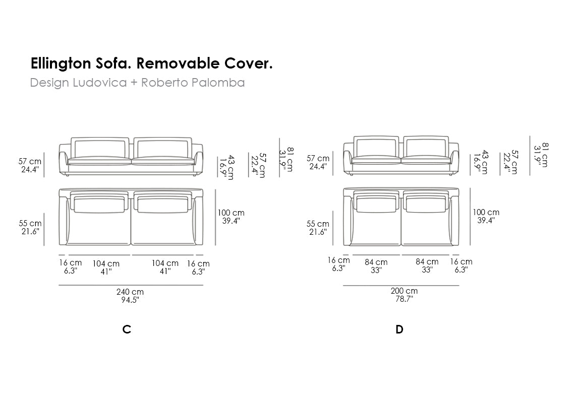 Ellington Sofa. Removable Cover.