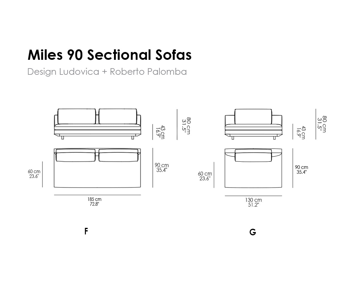 Miles 90 Sectional Sofas