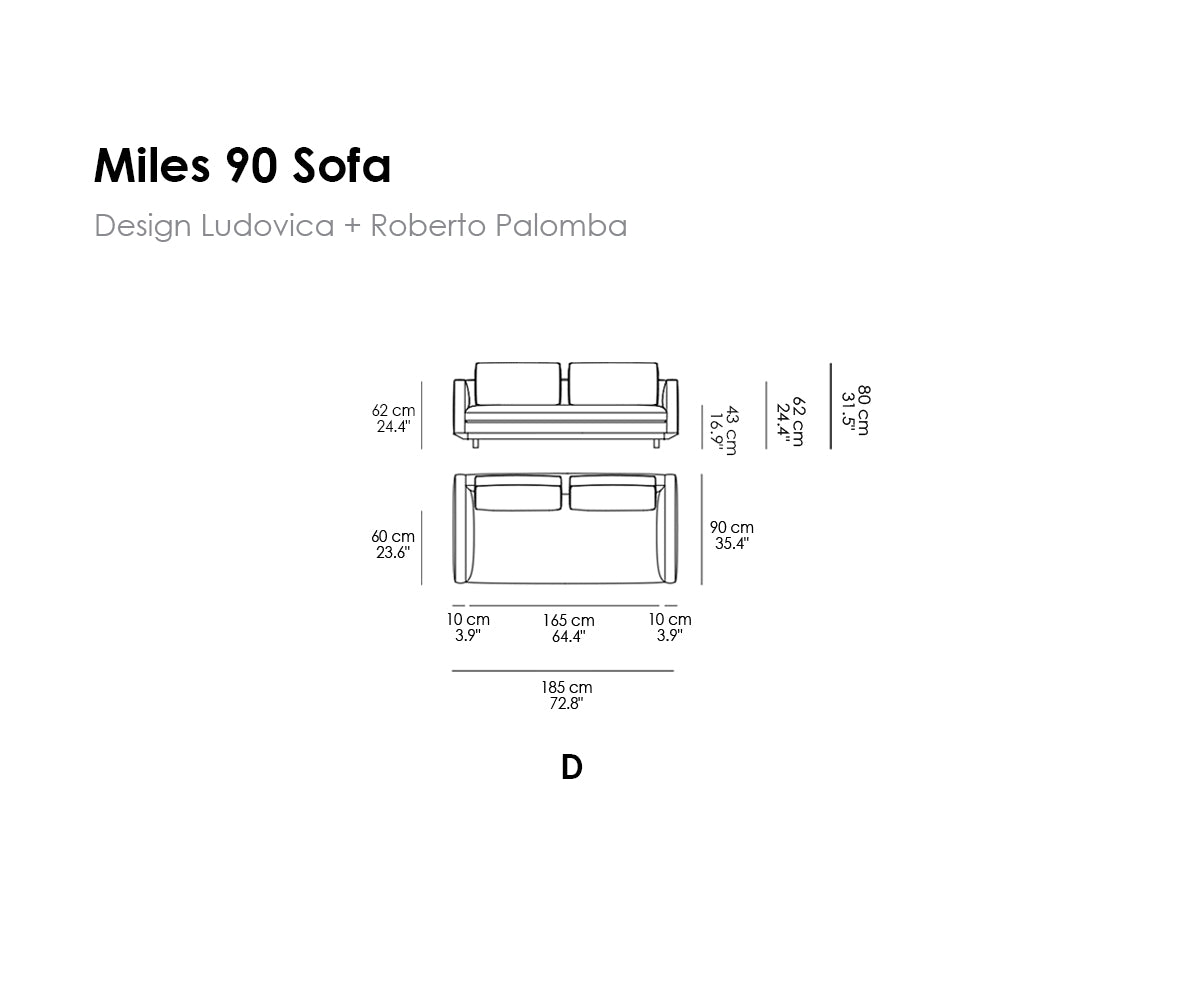 Miles 90 Sofa. Removable Cover