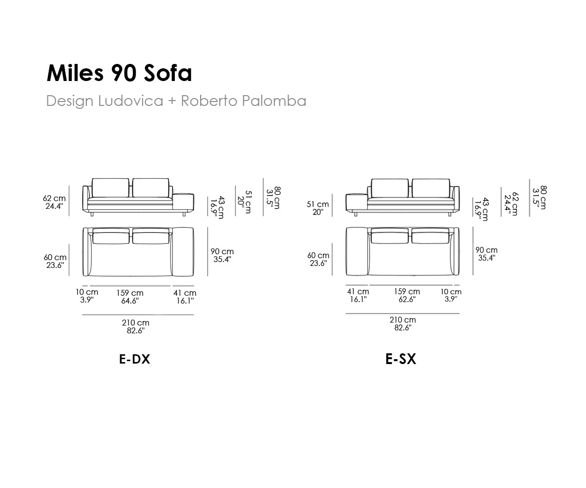Miles 90 Sofa. Removable Cover