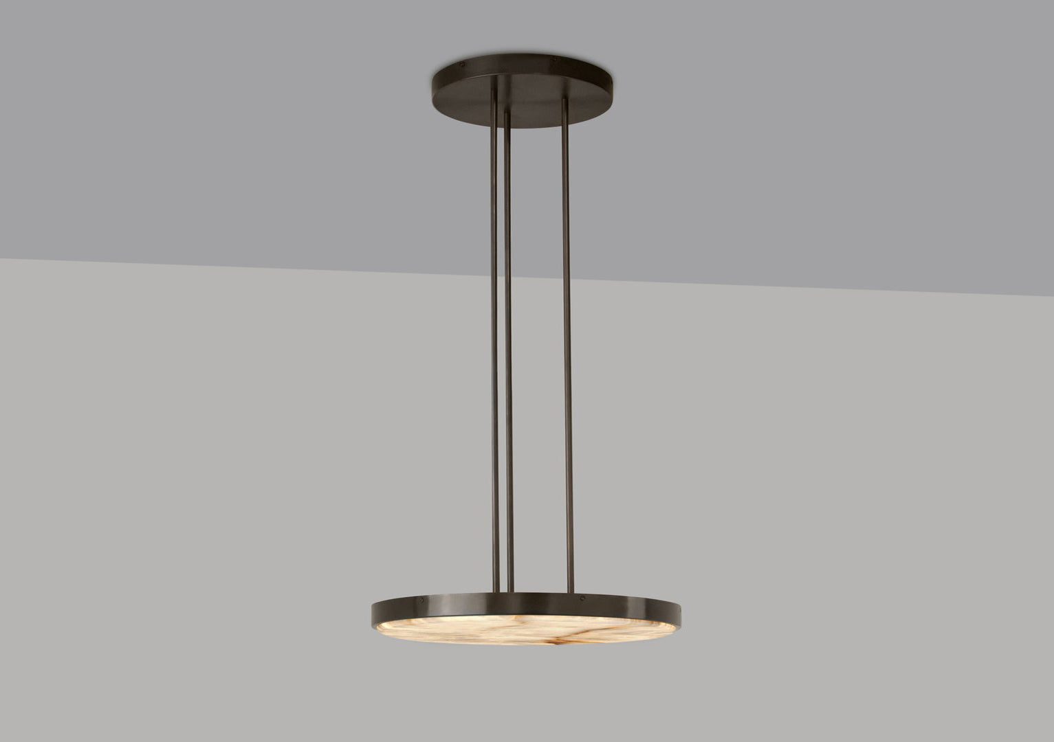 Anvers Large Pendant Lamp In Bronze With Honed Alabaster (Quick Ship)