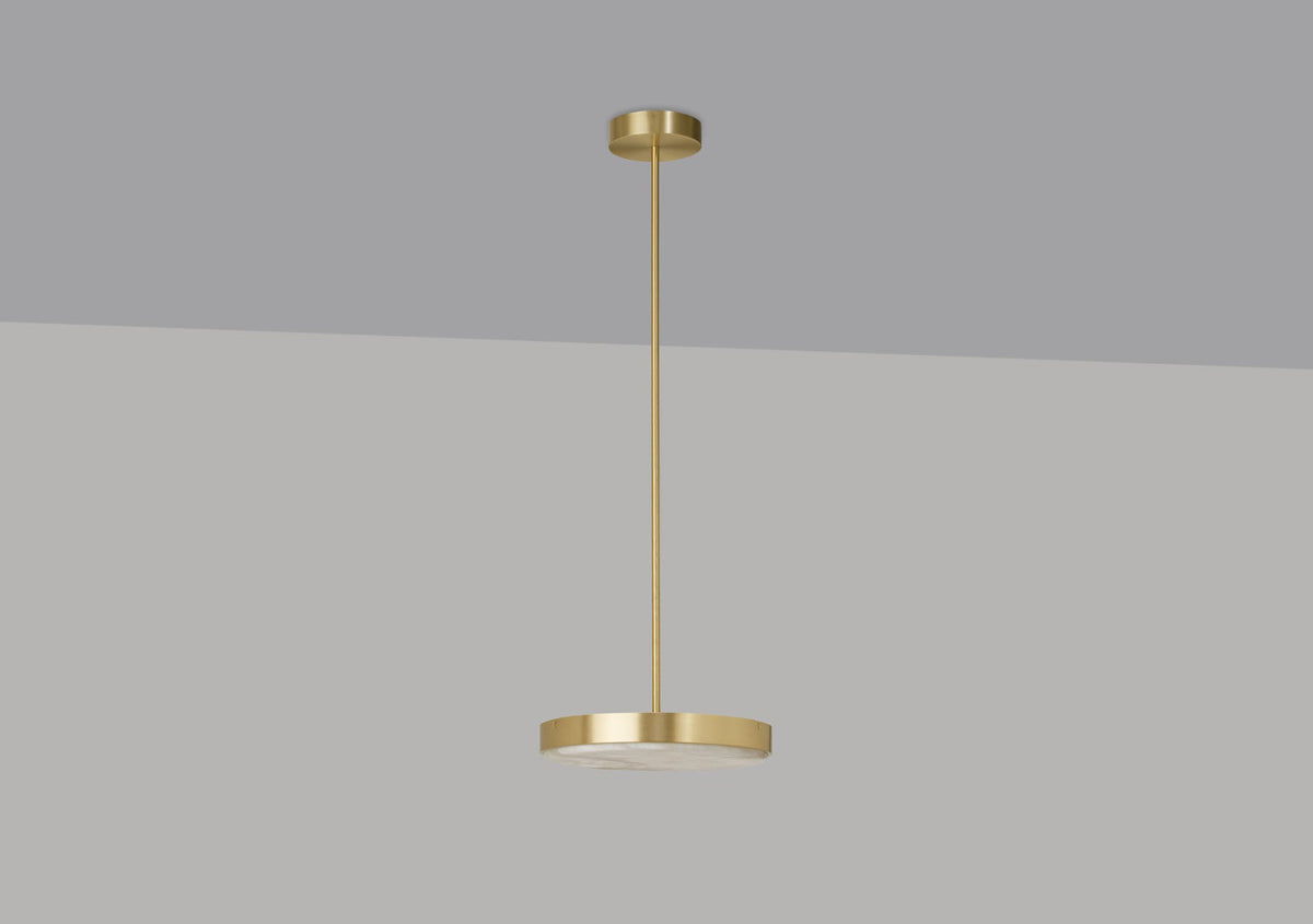 Anvers Medium Pendant Lamp In Satin Brass With Honed Alabaster (Quick Ship)