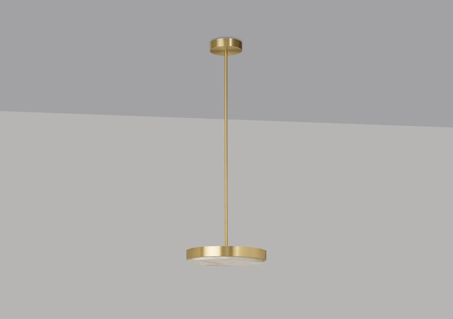 Anvers Medium Pendant Lamp In Satin Brass With Honed Alabaster (Quick Ship)