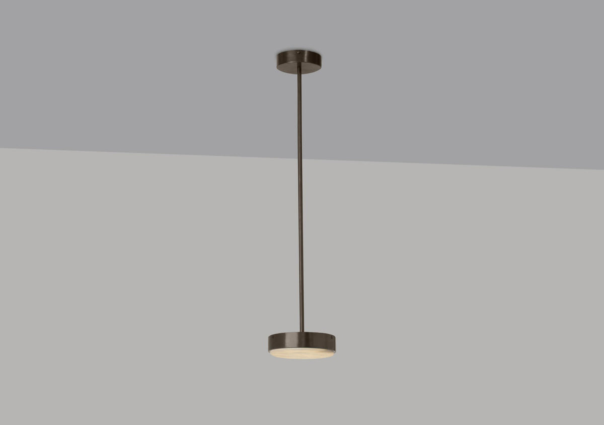 Anvers Small Pendant Lamp In Bronze With Honed Alabaster (Quick Ship)