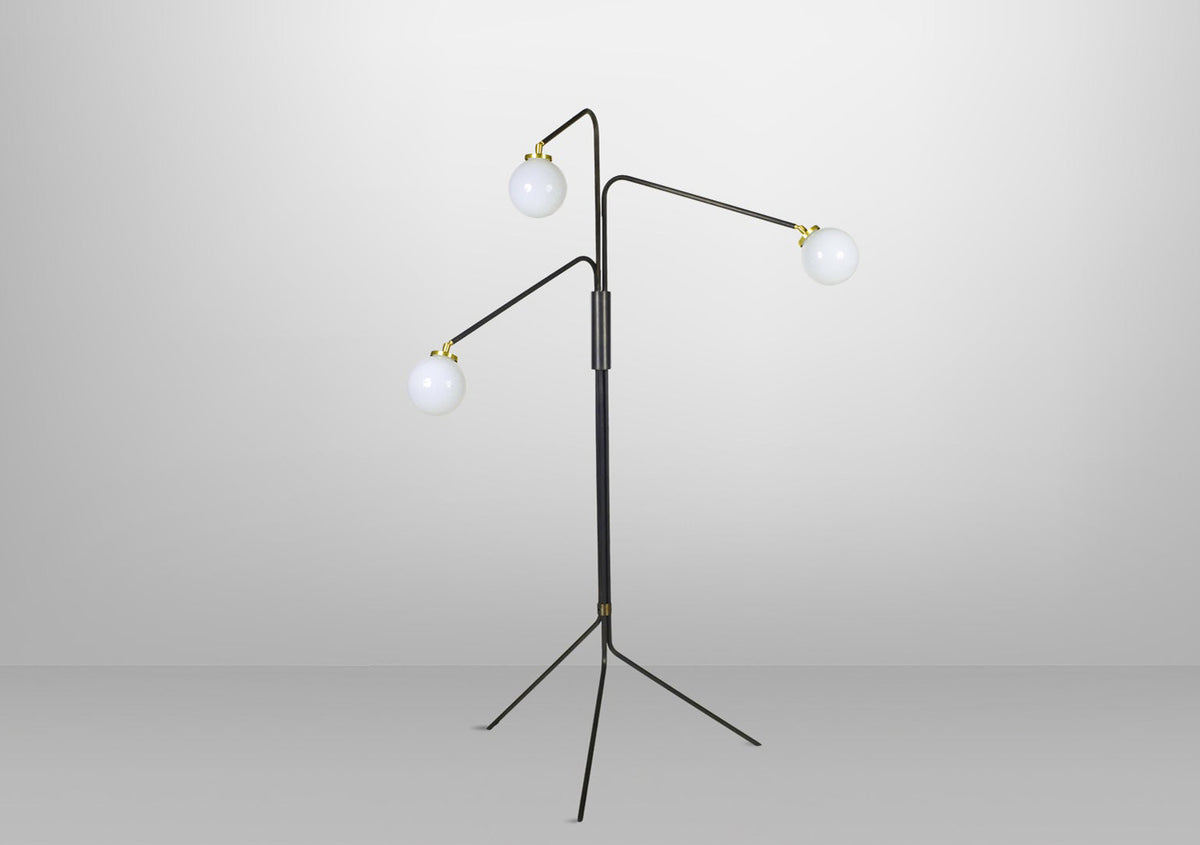 Array Floor Lamp In Bronze With Satin Brass (Quick Ship)
