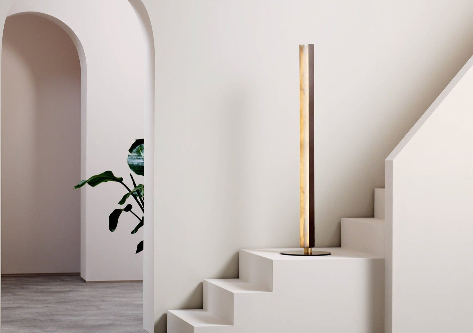 ARTÉS 1200 Floor Lamp In Bronze and honed alabaster (Quick Ship)
