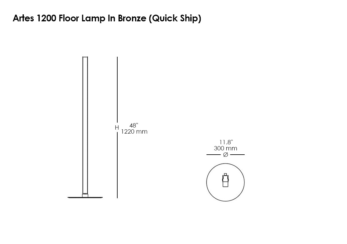 ARTÉS 1200 Floor Lamp In Bronze and honed alabaster (Quick Ship)