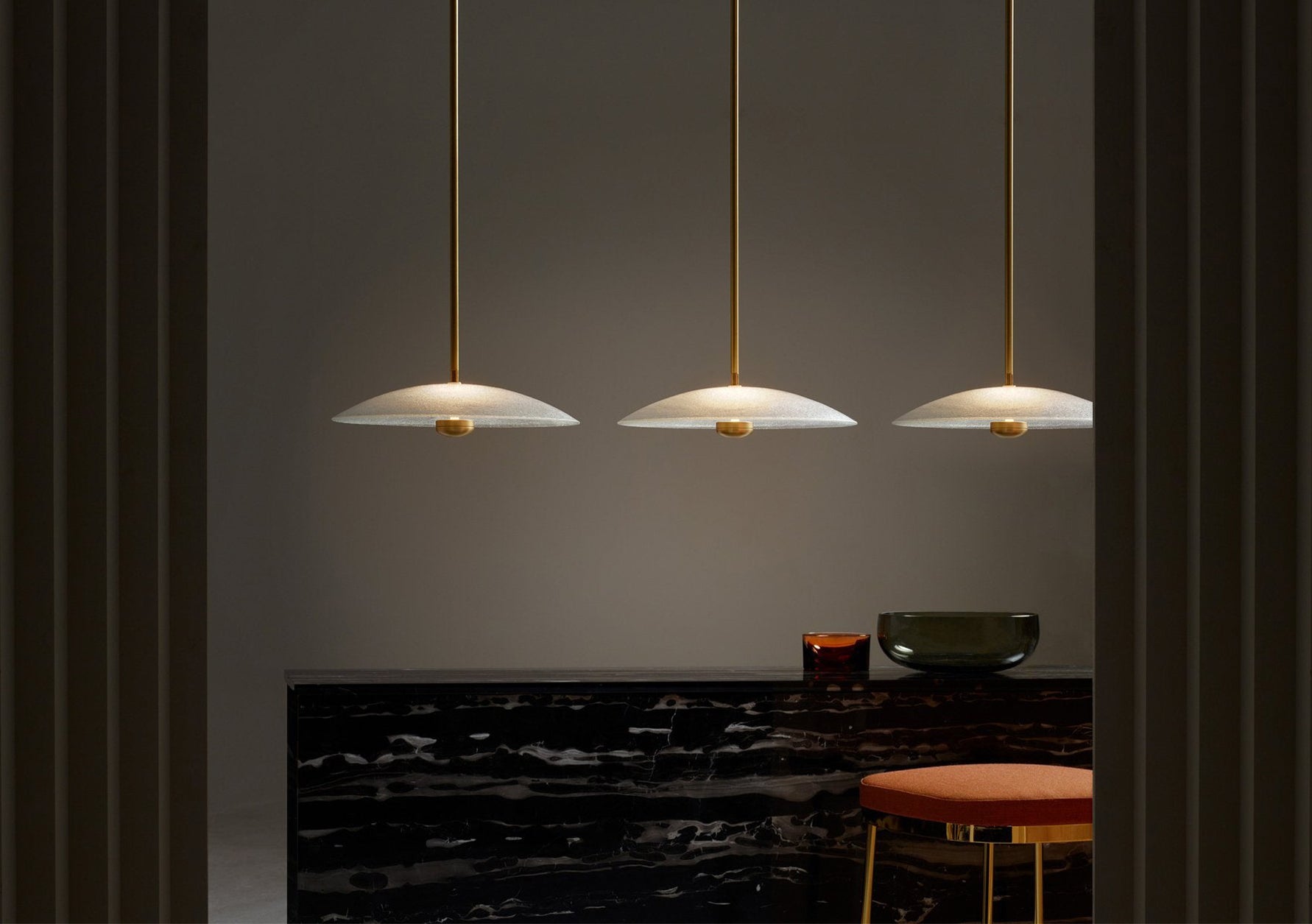 Cielo Small Pendant Lamp In Satin Brass (Quick Ship)