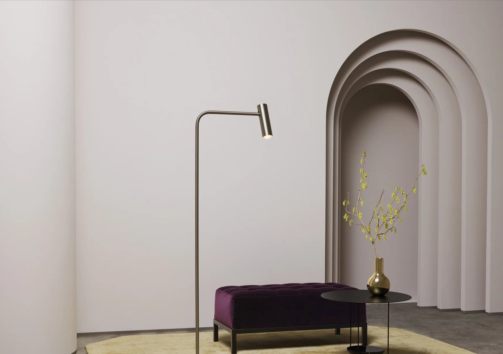 Heron Floor Lamp In Bronze (Quick Ship)