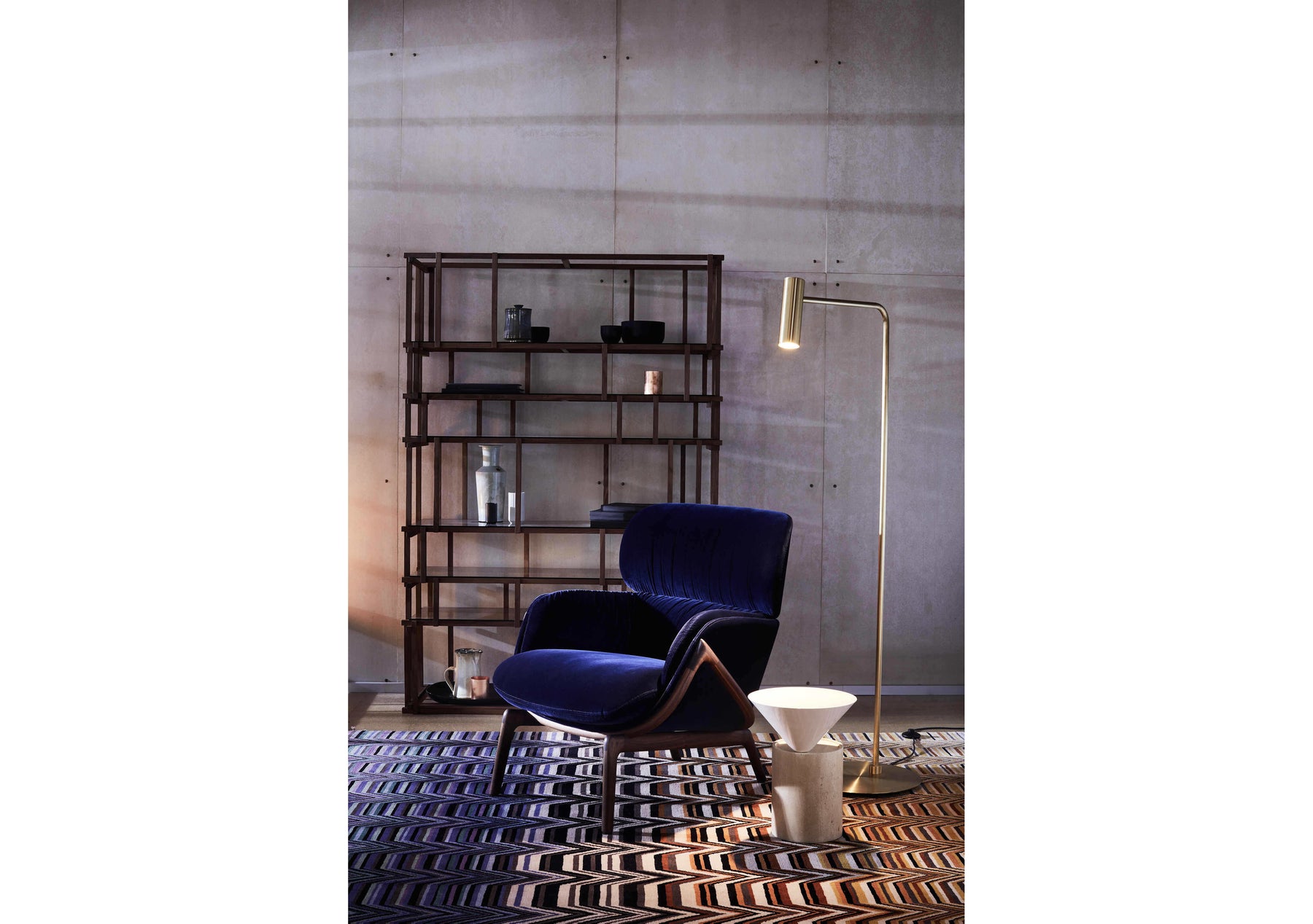 Heron Floor Lamp In Satin Brass (Quick Ship)
